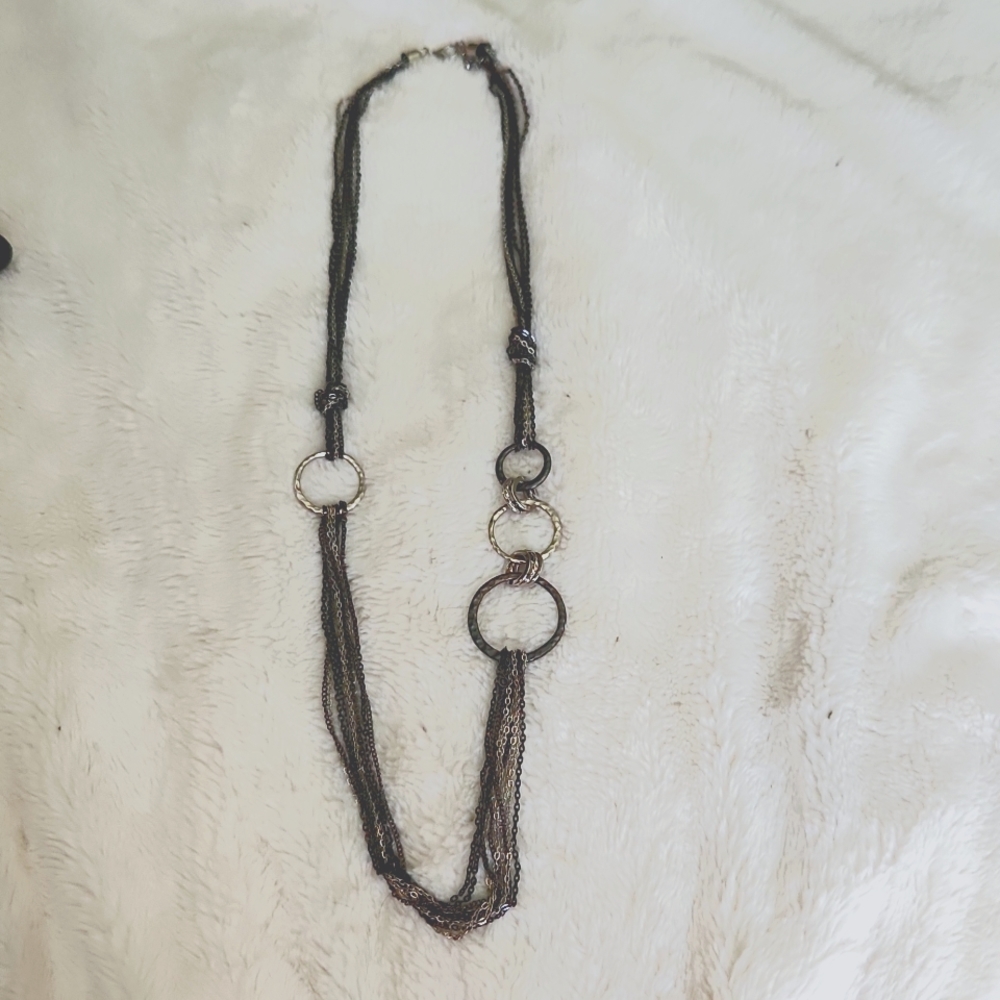 Maurices black/silver 18 in metal chain necklace